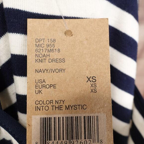 New! Cremieux Dress Womens XS Navy Ivory Striped Noah Knit High Neck A-Line NWT - Picture 10 of 13